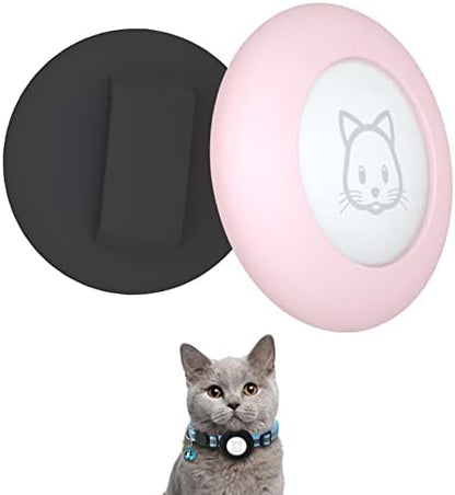 2022 AirTag Cat Collar Holder, Small AirTag Compatible Case, 2Pack Waterproof for 3/8" Collar, Black&Pink
