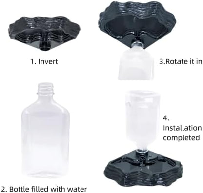 Lizard Bearded Dragon Water Bowl Dish Automatic Dispenser,17oz,Black