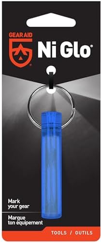 GEAR AID Ni Glo 2” UV Rechargeable Glowing Keychain – Multi-Purpose Glow-in-the-Dark Accessory for Camping