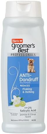 Hartz Groomer's Best Professionals Anti-Dandruff Dog Shampoo for Itchy Skin with Jasmine & Citrus Scent, 18 oz