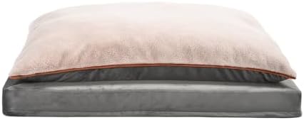 Amazon Basics Dog Bed with Cooling Gel Memory Foam, Pressure-Relief Support for Dogs up to 50lbs, Non-Slip Bottom, Machine Washable Cover, Large Sized (36" x 27"), Grey