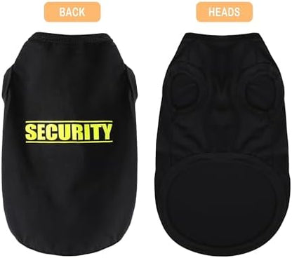 Discover Cozy Cotton Canine Wear: Soft, Lightweight, and Breathable Dog Shirt Vest with Eye-Catching Graphics(Security), Keeping Your Furry Friend Warm and Comfy! Red XS