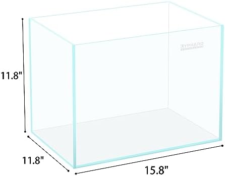LYPHARD AQUARIUMS 9.5 Gallon Rimless Aquarium, Ultra Clear Glass Low Iron Small Fish Tank for Betta, L15.7×W11.8×H11.8 Inches Thickness 5mm with EVA Foam Mat Included