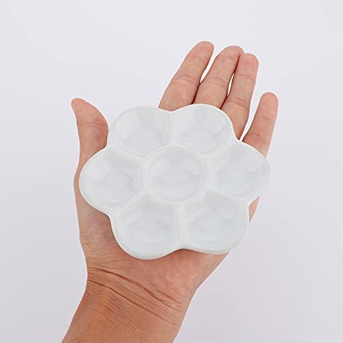 DQITJ 2 Pcs Hermit Crab Ceramic Food Dish, 7 Compartments Anti-turning Food & Water Bowl (White)