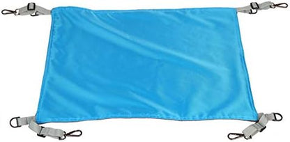 Hanging Cat Hammock, Pet Hammock for Cage, Adjustable Cat Bed Two Sides Comfortable/Waterproof Resting Sleepy Pad for Cats Small Dogs Rabbits or Other Small Animals (Blue)
