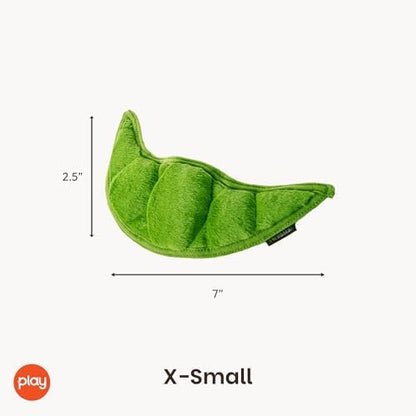 P.L.A.Y. Cute Plush Dog Toys - Fruit & Vegetable Themed Durable Squeaker Chew Toy, Great for Puppies & Small, Medium, Large Dogs - Machine Washable, Recycled Materials (Garden Fresh Peapod, X-Small)
