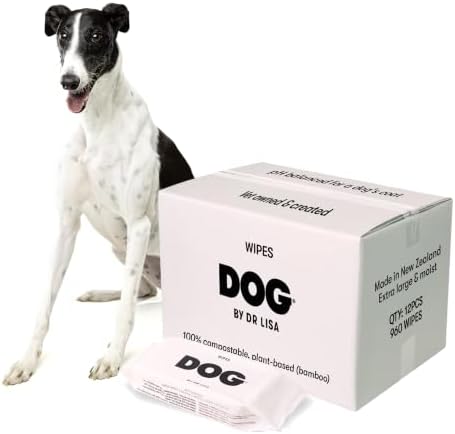 DOG by Dr. Lisa - Dog Wipes - Plant-Based, Natural Bathing Wipes for Dogs - Made from 100% Compostable Bamboo - Vet-Created - Vegan, Non-Toxic - 960 Count