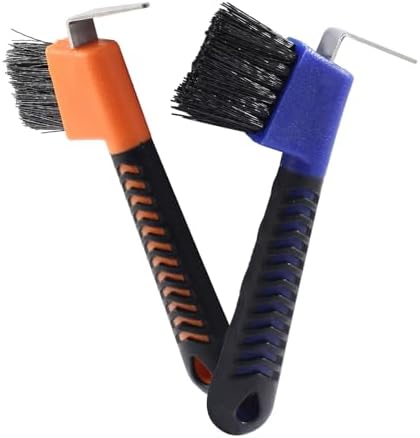 2 Pcs Horse Hoof Pick Brush, Blue & Orange
