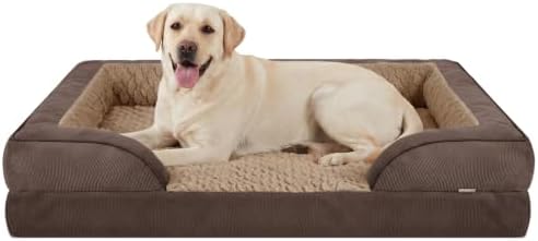 INVENHO Jumbo Orthopedic Dog Bed for Extra Large Dogs, Waterproof, Egg-Crate Foam Dog Couch Bed with Washable Removable Cover, Waterproof Lining and Nonskid Bottom