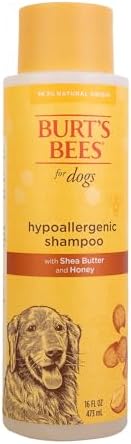 Burts Bees for Pets Hypoallergenic Dog Shampoo, Shea Butter Honey, 16 Fl Oz