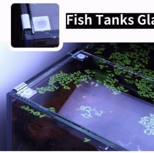 4Pcs Fish Glass Cover Clip, Stainless Steel Aquarium Glass Cover Support Bracket Holders Universal Lid Clips for Rimless Aquarium(8mm)