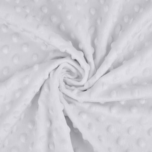 American Baby Company Heavenly Soft Chenille Receiving Blanket (30" x 40"), 2-Layer Design with Minky Dot & Silky Satin, White, for Boys and Girls