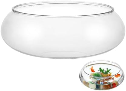 VANZACK Transparent Aquarium Tank Desktop Betta Tank Shallow Acrylic Fish Bowl for Goldfish Plants and Aquatic Pets Home Office Decor 9.52 X 9.52 X 3.93 in 1 Fish
