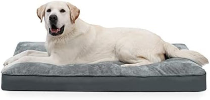 NUPIDA Waterproof Dog Bed for XXL Crate with Washable Cover, 47x29, Grey