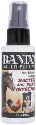 BANIXX Horse and Pet Care Spray, Skin Support for Horses, Dogs, and Cats, Alcohol-Free, Non-Staining, No Odor, Made in USA, All-Weather Grooming Formula, 2 oz