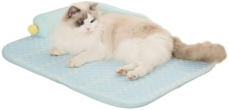 All-Season Ice Fabric Cat Bed with Cushioned Pillow Washable Mat for Pets