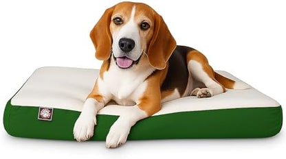 Majestic Pet 34x24x3 Inch Green Orthopedic Memory Foam Rectangle Dog Bed – Medium Size Crate Dog Bed for Dogs with Joint Pain, Arthritis – Durable Pet Mattress with Egg Crate Foam, Washable Cover