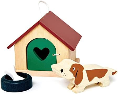 Tender Leaf Toys - Pets Sets for Doll House Accessories - Great Add-on Pet Play Set to Any Dollhouse - Encourage Creative and Imaginative Fun Play for Children 3+ (Pet Dog Set)