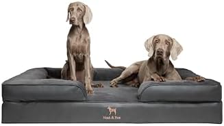 NOAH & PAW Giant Dog Bed XXL, 55x45x11 Inch, Orthopedic Dog Beds, Eggshell Memory Foam Infused with Cooling Gel, Inner Cover, Water Resistant, Machine Washable (Faux Leather)