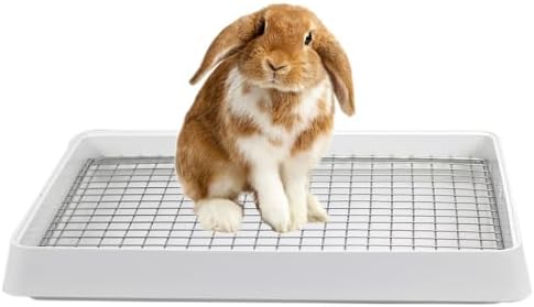 PODOO Rabbit Litter Box – Training Potty Tray for Guinea Pig & Small Pets · Spacious Grid Pan with Low Entrance, Easy-Clean & Odor-Resistant—Helps Keep a Clean Cage and Reduce Mess
