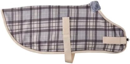 Pet Passion Preston II - The Polar Fleece Coat, Recycled Polar Fleece Warm Dog Jacket for Cold Weather for Small, Medium, Large Dogs, Gray Chesterfield Plaid, XX-Large (70-110 lbs)
