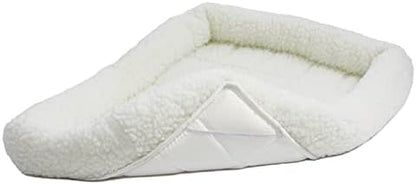 MidWest Homes for Pets QuietTime Dog Bed - White Fleece Bolster, Ultra-Soft and Machine Washable, Fits 24-Inch Crates and Carriers, for Small Breed Dogs