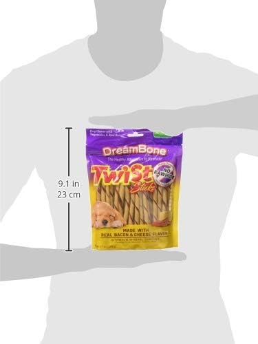 DreamBone Twist Stick Bacon & Cheese Rawhide-Free Dog Treats, 50 Count