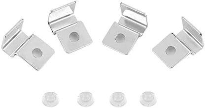 Pssopp Fish Glass Cover Clip, 4Pcs 12mm Stainless Steel Aquarium Glass Cover Support Bracket Holders Universal Lid Clips for Rimless Aquarium