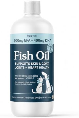 Fera Pets Liquid Fish Oil - Non GMO Omega 3 for Dogs & Cats, 16 oz
