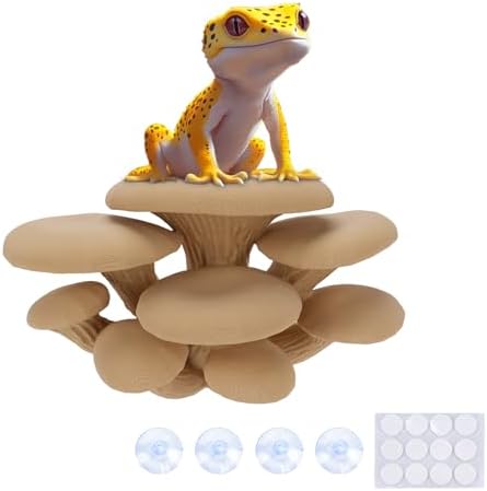 Westant Mushroom Decor for Reptile Tank, Pet-Safe (Almond, Cluster Cap)