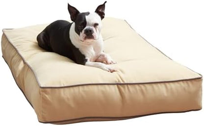 South Pine Porch Buddy Reversible Rectangle Pillow Style Microfiber Dog Bed with Removable, Machine-Washable Cover, Cream, Medium (42 in. x 30 in.)