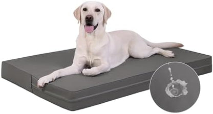 Waterproof Dog Bed Washable Wipeable Leather Large Crate Pad 35" Orthopedic