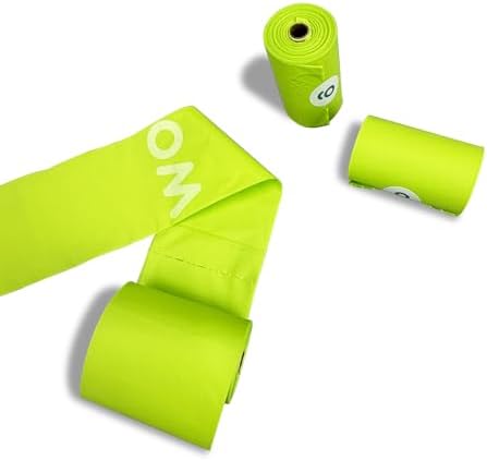 Woogi Dog Poop Bags – 60 Extra Thick & Leakproof Bags (4 Rolls), Compostable Pet Waste Bags Made from Corn Starch, Unscented