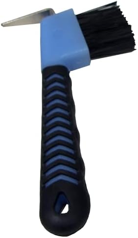 Intrepid International Rubber Handle Hoof Pick w/Brush for Horses, Hoof Pick for Easy Horse Hoof Cleaning, Horse Grooming Supplies