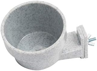 Lixit® Quick Lock Removable Bird Cage Bowls for Birds, Rabbits, Dogs, Cats, Guinea Pigs and Other Small Animals - Made in USA (Gray, 10 Ounce)