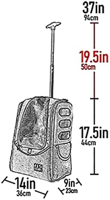Pet Gear I-GO2 Roller Backpack, Travel Carrier, Car Seat for Cats/Dogs, Mesh Ventilation, Included Tether, Telescoping Handle, Storage Pouch, 2 Models, Available 12 Colors