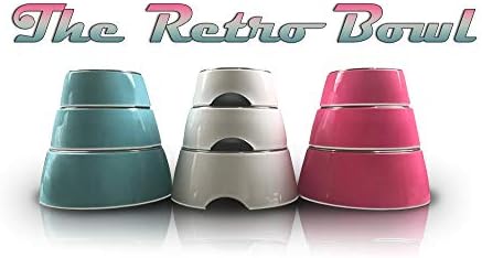 Loving Pets - Retro Bowl Dog Food Water Bowl No Tip Stainless Steel Elevated Pet Bowl No Skid Spill Proof (Large, Pink)