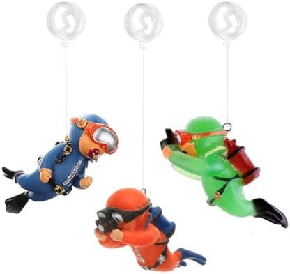 3-Pack Floating Little Diver, Aquarium Decorations for Fish Tanks