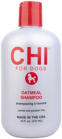 CHI for Dogs Oatmeal Dog Shampoo, Gentle Formula, 16 Fl Oz Bottle