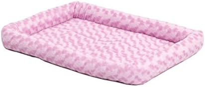MidWest Homes for Pets QuietTime Fashion XS Dog Bed - Pink Faux Fur Bolster, Ultra-Soft and Machine Washable, Fits 22-Inch Crates and Carriers, for Small Dogs and Cats