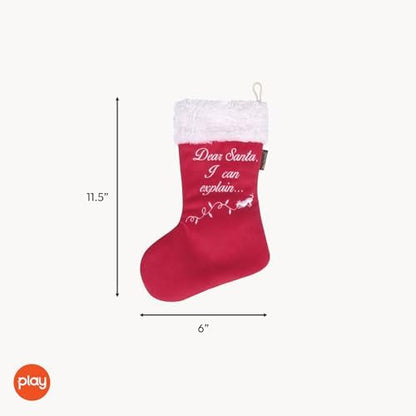 P.L.A.Y. Cute Plush Dog Toys - Merry Woofmas Christmas Themed Durable Squeaker Chew Toy, Great for Puppies & Small, Medium, Large Dog Breeds - Machine Washable, Recycled Materials (Good Dog Stocking)