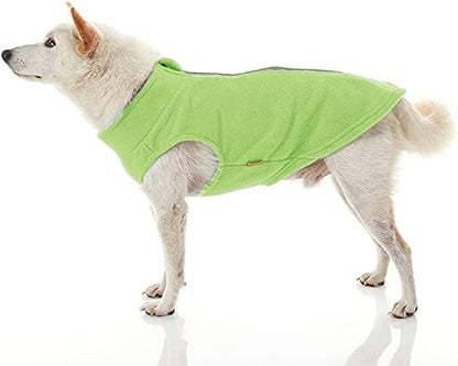 Gooby Zip-Up Fleece Dog Sweater, Lime, 3X-Large