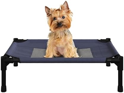 PETMAKER Elevated Dog Bed Cover - 24.5x18.5-Inch Replacement Pet Bed Cover with Mesh Panel - for Indoor/Outdoor Use - Dog Cot Not Included (Blue)