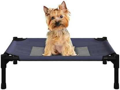 PETMAKER Elevated Dog Bed Cover - 24.5x18.5-Inch Replacement Pet Bed Cover with Mesh Panel - for Indoor/Outdoor Use - Dog Cot Not Included (Blue)