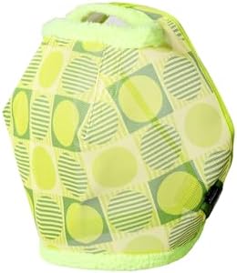 Tackmore Horse Fly Mask Without Ears, Breathable Structured Mesh for Horses, Soft Fleece Edging, UV Protection, Printed Turnout Mask for Pasture-Grass Green Circles M