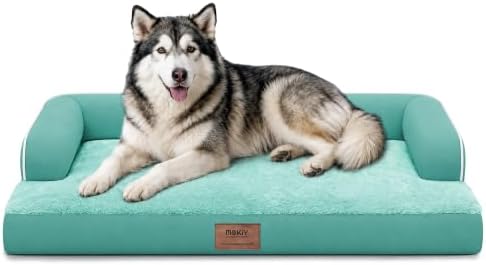 MEKIY XXL Orthopedic Waterproof Dog Bed with Bolster for Extra Large Dogs