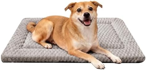 Dog Bed Mat - Dog Crate Pad - Reversible Mat for Pet Comfort - Soft Bed Crate Pads for All Seasons - Durable, Machine Washable Mat for Crates, Travel, and Home (Light Gray, 30" L*20" W*1.5" Th)