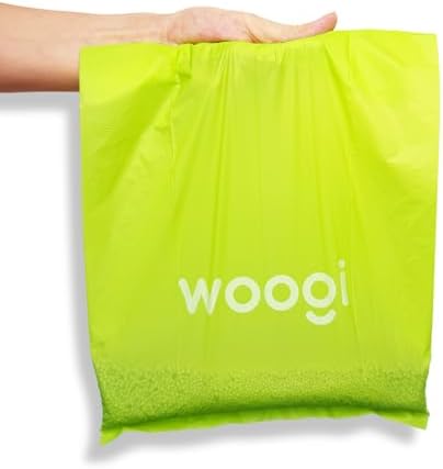Woogi Dog Poop Bags – 60 Extra Thick & Leakproof Bags (4 Rolls), Compostable Pet Waste Bags Made from Corn Starch, Unscented