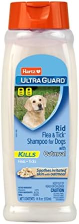 Hartz UltraGuard Rid Flea & Tick Oatmeal Dog Shampoo, 18 oz Bottle