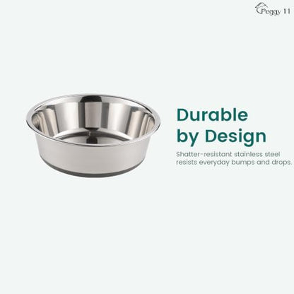 PEGGY11 Nonslip Stainless Steel Dog Bowls, 3.8 US Cup Each, 2 Pack